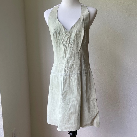 Halter Dress Suede Illia Light Sage Green Size 8-10 Racerback - Picture 4 of 8